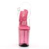 Pleaser - FLAMINGO808T Sandale à bride à la cheville, Pole dance chaussures - Chaussures de pole dance - Rose/Transparent Product image